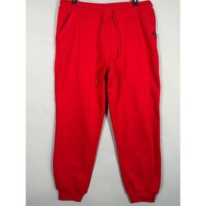 Monument Mens Jogger Sweatpants Red‎ XL Pockets Soft Stretch Drawstring 39x31"
